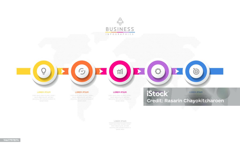 Template Connection Process Circular Connection Steps Infographic Template Stock Illustration ...