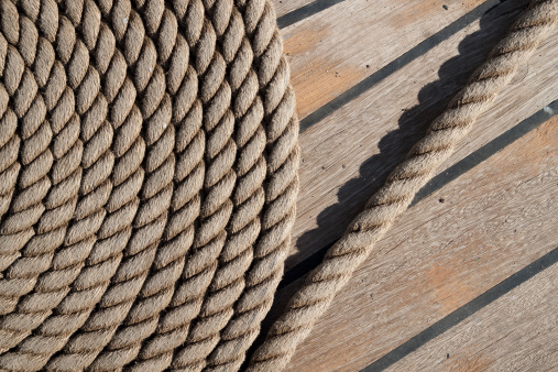 Closeup of braided rope.