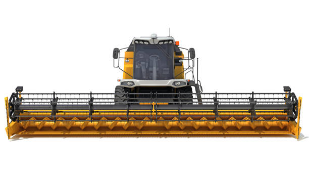 istock Combine Harvester Farm Equipment 3D rendering on white background 1467803645