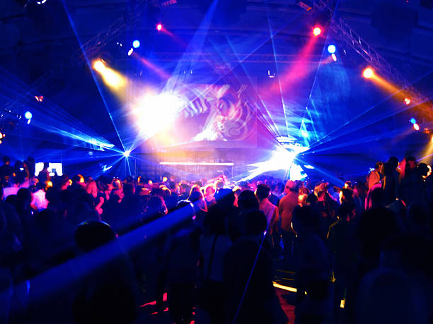 Motion Blur of dancing people in a disco