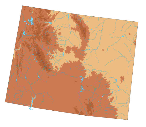 Highly Detailed Wyoming Physical Map Stock Download Highly Detailed Wyoming Physical Map 