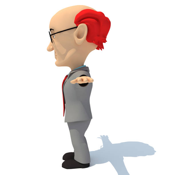 3D Cartoon style Old Man 3D rendering on white background