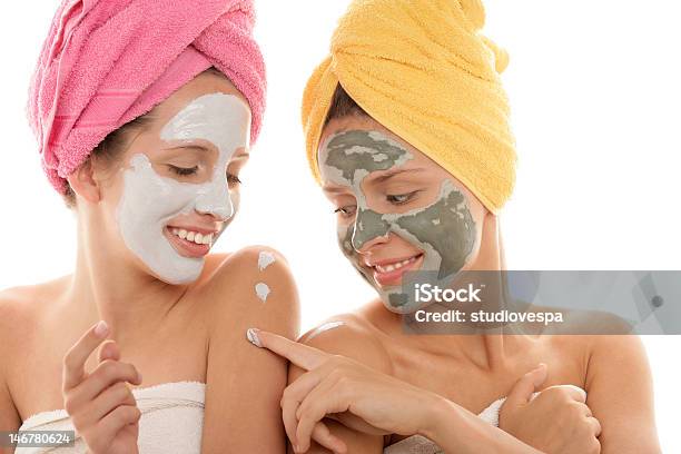 Young Women With Facial Mask Stock Photo - Download Image Now - 16-17 Years, 18-19 Years, 20-24 Years