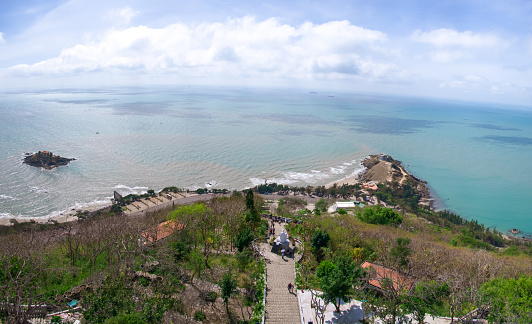 Vung Tau is a famous coastal city in the South of Vietnam. Vung Tau city aerial view in the morning, Vung Tau is the capital of the province since the province's founding. Travel concept