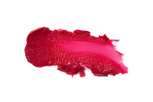 istock Textured smear of red lipstick isolated on white background. 1467807898