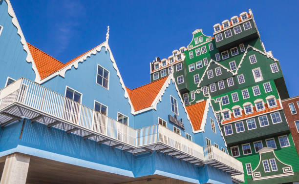 Modern architecture of the Inntel hotel in Zaandam stock photo