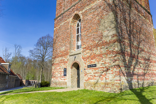 Tower of the historic church of Wijckel in Gaasterland, Netherlands