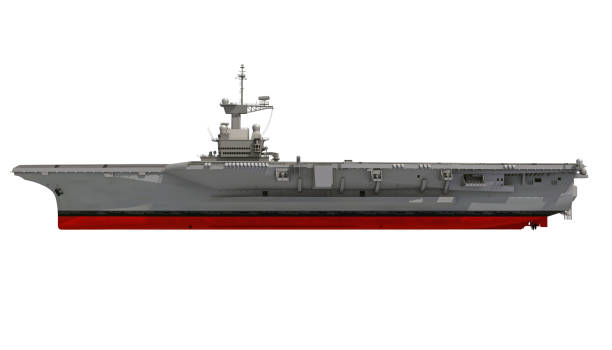 istock Aircraft Carrier 3D rendering on white background 1467809175