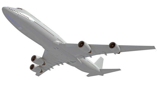 istock Aircraft 3D rendering airplane on white background 1467809282