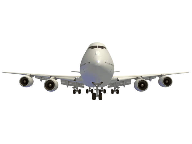 istock Aircraft 3D rendering airplane on white background 1467809338