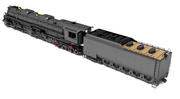 istock Steam Locomotive Train 3D rendering on white background 1467809548