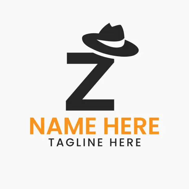 Vector illustration of Letter Z Gentlemen Hat Logo Design  Concept With Cowboy Hat Icon Template