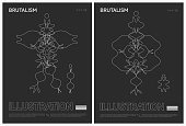 istock abstract black and white brutalism graffiti line shapes poster template background collection 1467813669