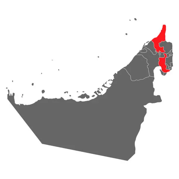 Vector illustration of United arab emirates map Ras Al Khaimah, geography blank concept, graphic background vector illustration