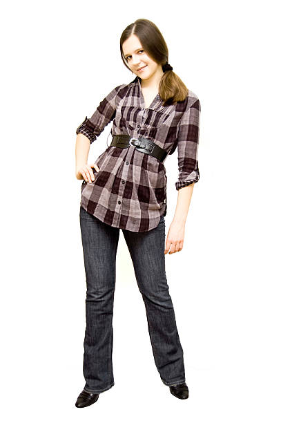 Young woman in casual clothes stock photo