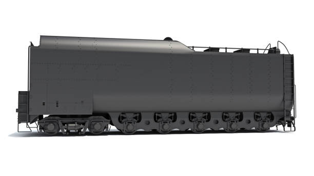 istock Steam Train Coal Tender Car 3D rendering on white background 1467815435