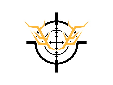 Gun Scope Graphics Design Rifle Scope Target With Deer Antlers Stock Illustration - Download ...