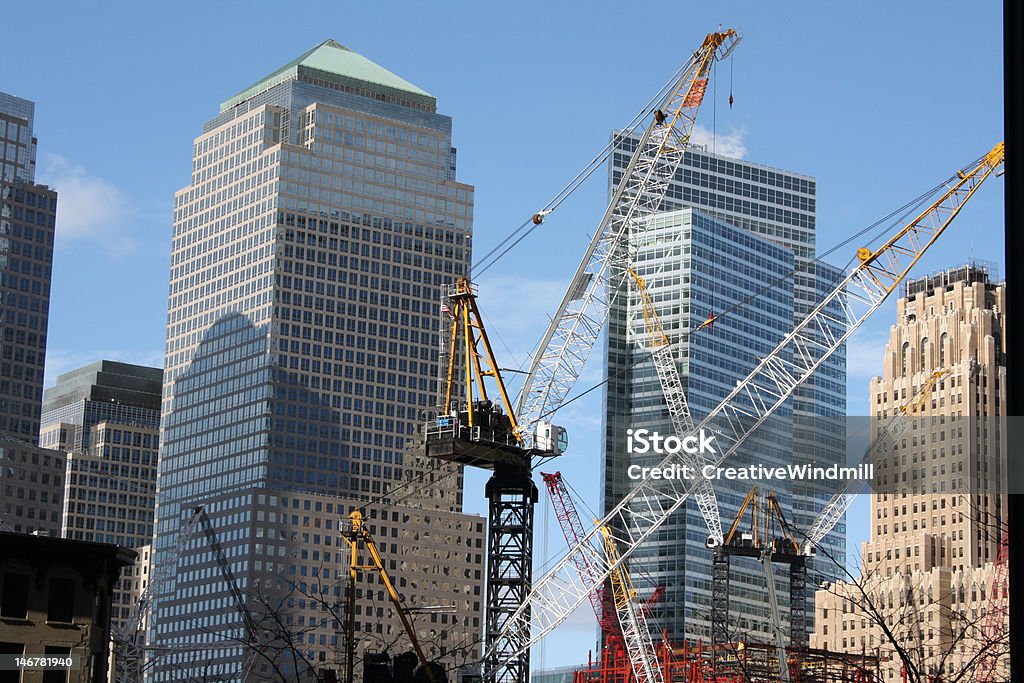 Construction on Ground Zero Construction cranes on Ground Zero, Manhattan (New York City). Building Exterior Stock Photo