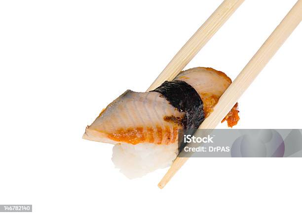 Chopsticks And Sushi With Eel Stock Photo - Download Image Now - Chopsticks, Close-up, Cultures