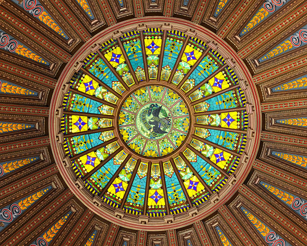 Illinois Capitol Building Dome Inner dome of the Illinois State Capitol building in Springfield illinois state capitol stock pictures, royalty-free photos & images
