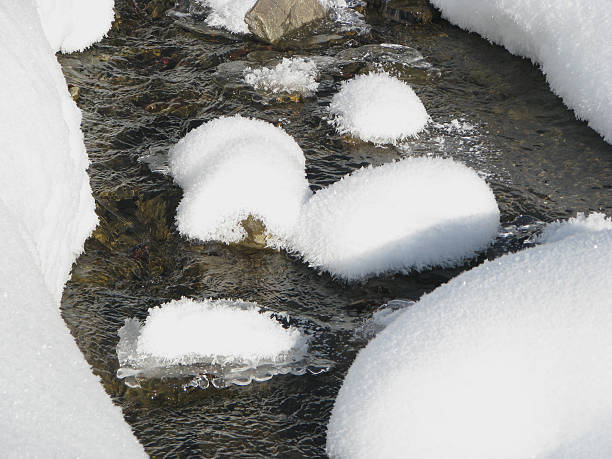 Wintry stream. stock photo