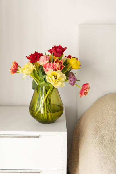 istock Colorful tulips on the bedside table. 1467829478