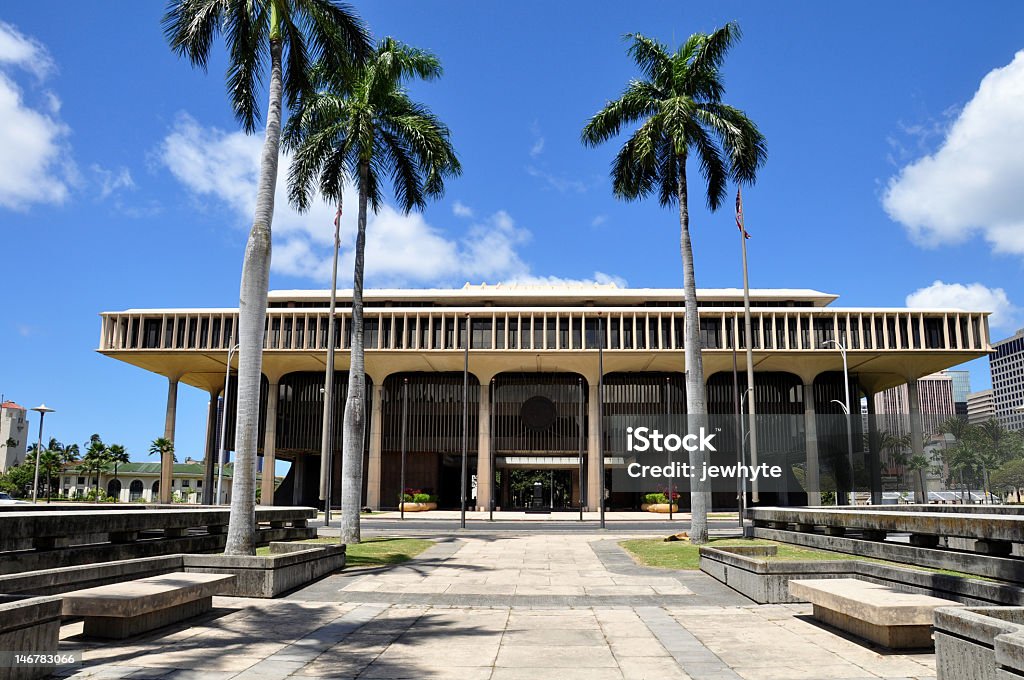 Hawaii State Capitol Building Hawaii State Capitol Building located in capital of Hawaiian Islands - Honolulu. Hawaii Islands Stock Photo