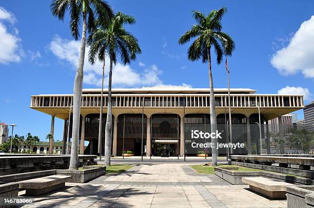Hawaii State Capitol Building Stock Photo - Download Image Now - Hawaii Islands, State Capitol Building, Architecture