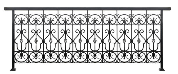 Old vintage banister fence isolated on white background