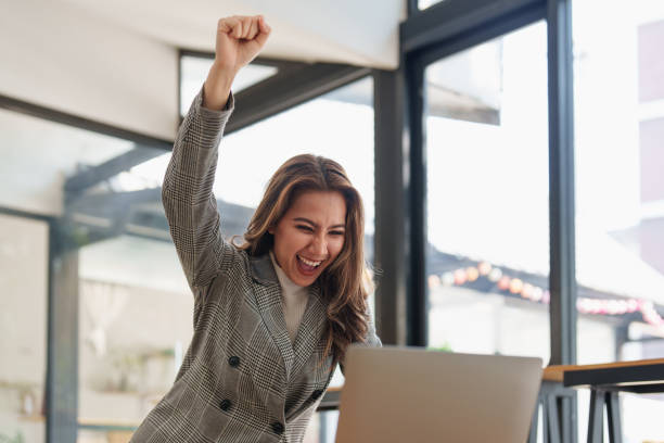 istock Financial advisor, corporate Accountant in office. analyzing benefits, enjoying financial success, job high, achievement result concept. 1467833146
