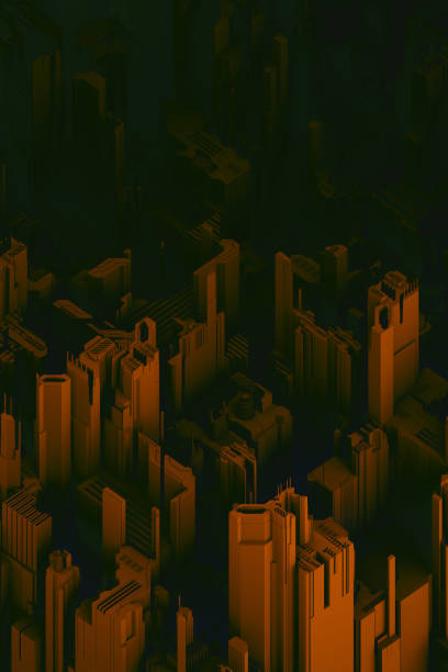 istock Dark toned futuristic cityscape scene 1467834367