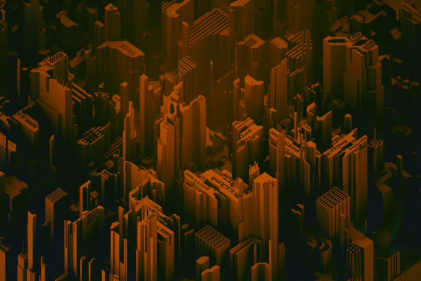 istock Dark toned futuristic cityscape scene 1467834372