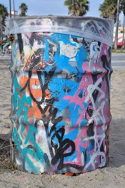 Photo of Graffiti Trash Can