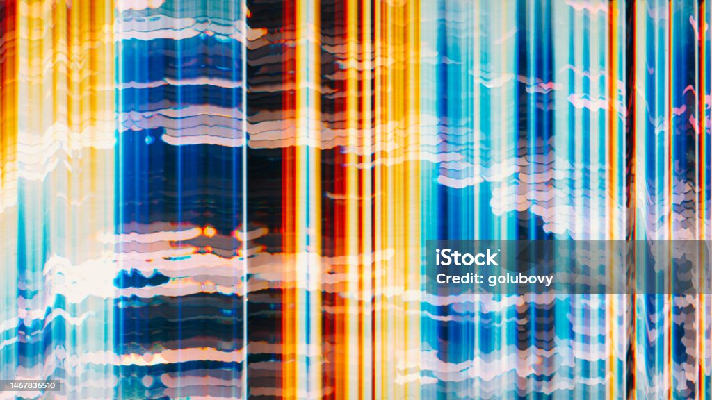 Overlay Distorted Objects Glitch Overlay Distorted Display Multicolor Gradient Stock Photo ...