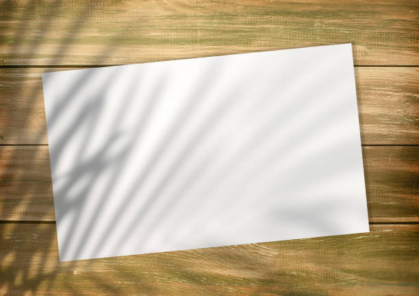 istock Empty white list on an old style wooden empty background with plam leaf shadow 1467839282