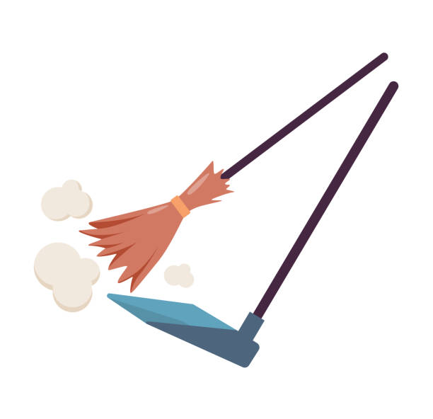 ほうきスクープクリーニングシンボルベクターイラスト - broom sweeping cleaning work tool点のイラスト素材／クリップアート素材／マンガ素材／アイコン素材