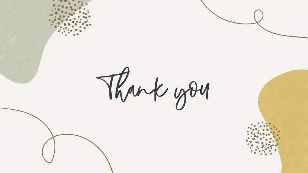 Vector illustration of Thank you card, presentations vector template. Organic shapes earth tone minimal background