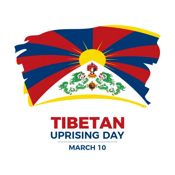 Vector illustration of Tibetan Uprising Day vector illustration