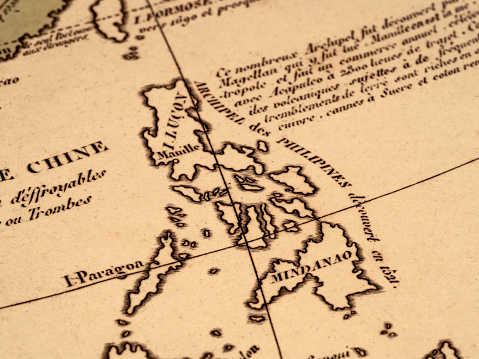 Old map, Philippines and Taiwan