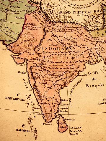 Old Map, India and Sri Lanka