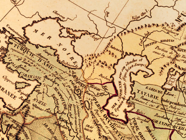 istock Old map, Black Sea and Caspian Sea 1467848164