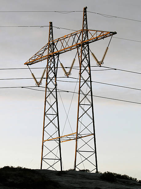 Power lines stock photo