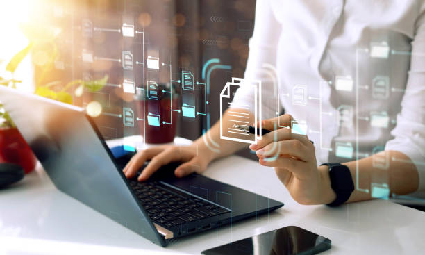 istock Document Management System (DMS). Automation software to archiving and efficiently manage and information files. 1467854118