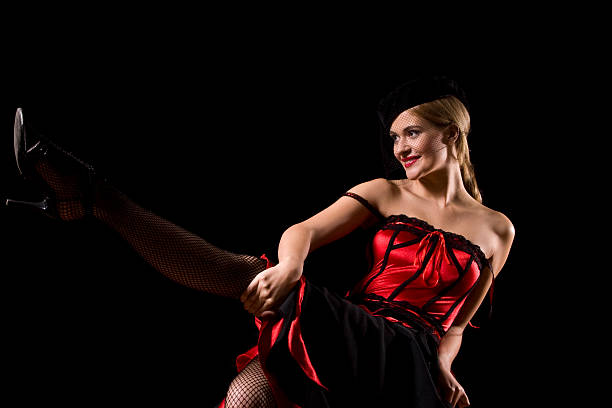 Cabaret girl kick stock photo