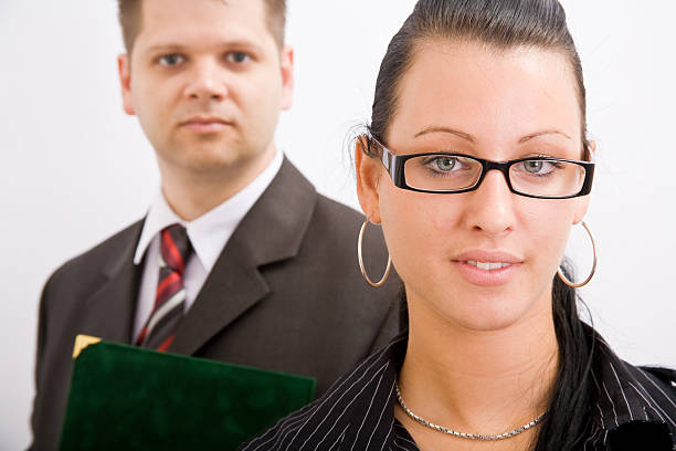 Business man and woman stock photo