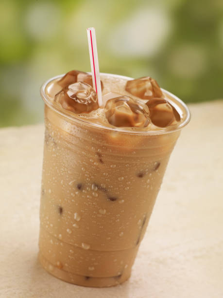 One Glass of Iced Coffee stock photo