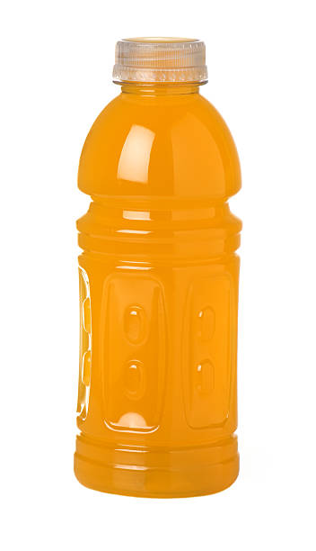 Sports Drink Orange Flavor Bottle of orange flavored sports drink with vitamins isolated on white background sport drink stock pictures, royalty-free photos & images