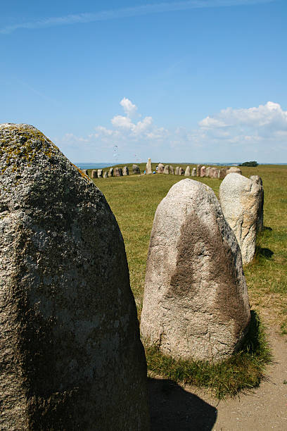 Ales Stenar Prehistoric monument near Kåseberga, Sweden ales stenar stock pictures, royalty-free photos & images