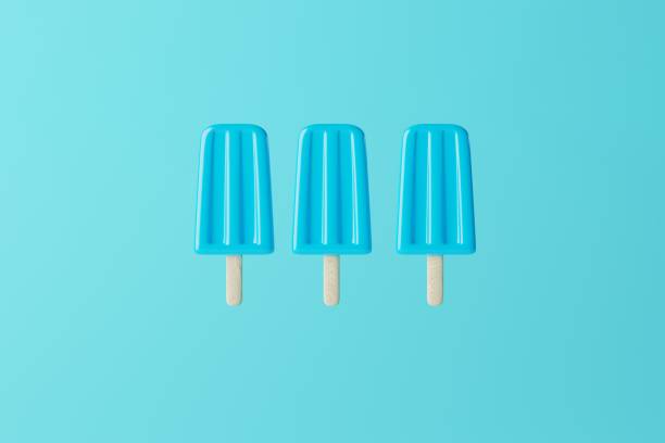 istock Blue ice lolly on an blue background. 1467859311