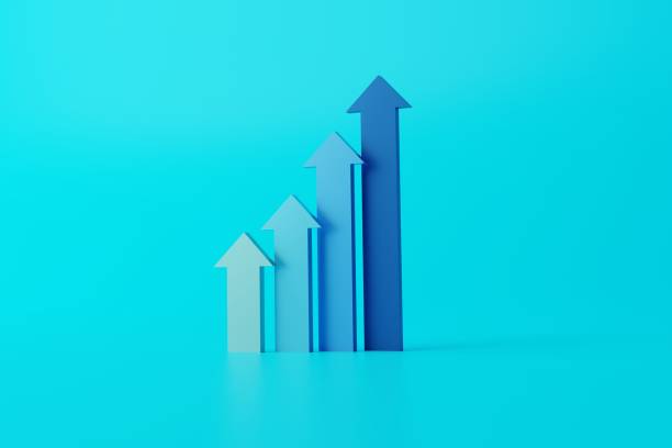 istock Up arrows of different colors. 1467861175
